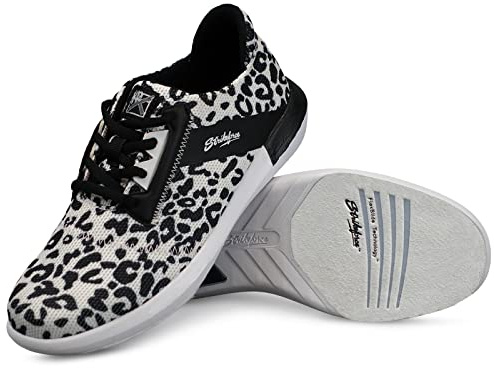 KR Strikeforce Lux Womens Athletic Bowling Shoes with a #8 Slide Pad on Both Shoes for Right or Left Handed Bowlers Leopard Size 8.5