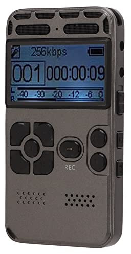 Grabadora de Sonido Digital HD, Máquina de Grabación de Voz LCD, Reproductor de Voz con Grabadora de Cinta, con Micrófono Dual para Conferencias, Reuniones, Entrevistas, Entretenimiento