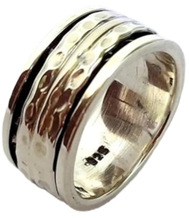 Eternity Silberring, Familienring, Meditations-Drehring, gehämmerter Ring, Unisex-Silberschmuck, Spinner Peace Ring, Unikat, Muttertagsgeschenk Ring