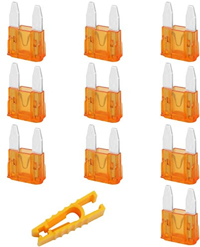 JatilEr 10 Piezas Fusibles, 12v Mini 5A con Extractor de Fusibles para Coche/Camper/Camión/Moto/Barco