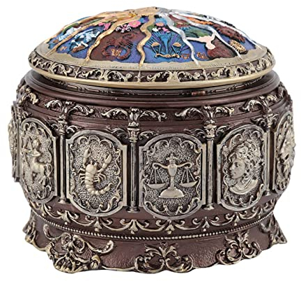 VIFERR Caja De Música Del Zodiaco Vintage, Caja De Música De 12 Constelaciones Con Diosa Giratoria Centelleante Caja De Música Con Luz LED Regalo Para Cumpleaños Navidad Día De San Valentín(Libra)