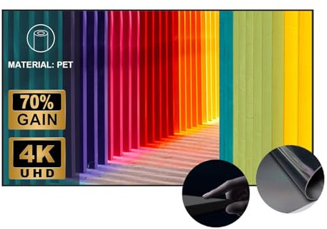 Wupro Gallery Schermo Proiettore Fisso BSP ALR Con Cornice Sottile, Supporto 4K/8K, HDR, Attivo 3D, 70 Pollici Per Proiettori A Ultra Corta Distanza E Ambienti Con Molta Luce Naturale