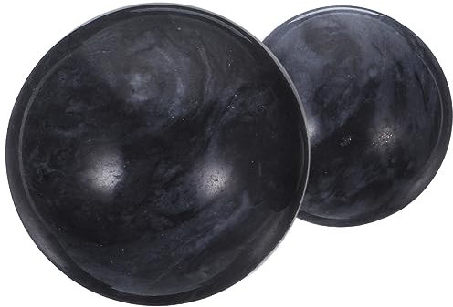 SOLUSTRE 2stücke Schwarze Jade-handbälle Gesundheitsübungen Baoding-massagebälle Zum Stressabbau Aus Relief-jade Für Gymnastik Und Entspannung