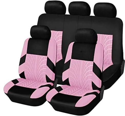 LAFENI Auto SitzbezüGe Für Opel Astra J 2009-2018, SitzbezüGesets Autositzbezüge Bequem Und Atmungsaktiv Waschbarer Sitzkissen SchonbezüGek Zubehör,F/Pink
