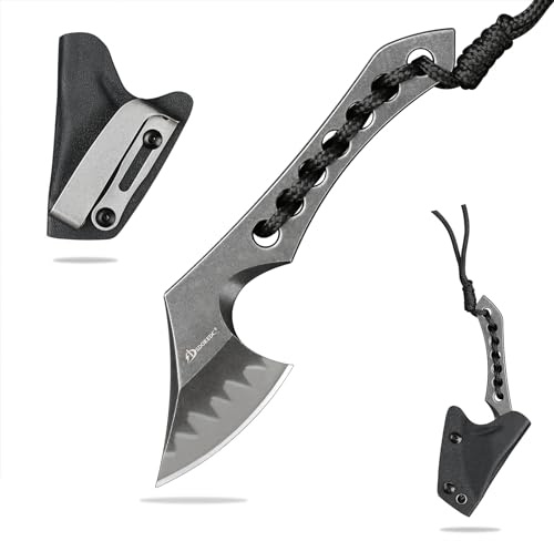 SDOKEDC 9CR18MOV Steel Mini Axe Tool With Sheath Survival Knives Fixed Blade Small Outdoor Camp Hatchet Camping Knife For Men EDC