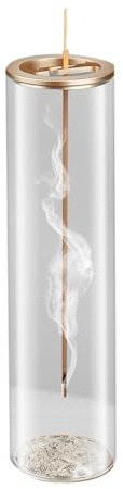 Haptufer Incense Holder for Sticks [Anti-Ash Flying], Insence-Stick Burner Holder with Removable Glass Ash Catcher, for Home Easy Install