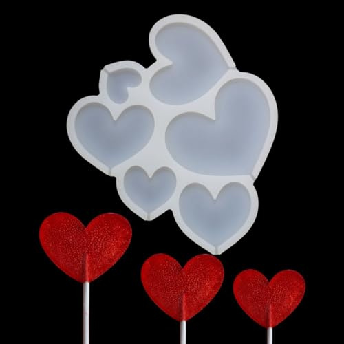 mostsom 2pcs/lot Love Heart Silicone Cake Pop Mold Lollipop Maker Baking Cake Mould Candy Chocolate Bar Mold Kitchen Accessories Decorating Tools (E_ Love Heart)