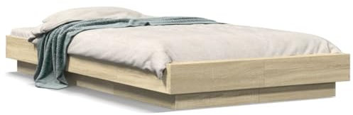 ShGaxin Bettgestell mit Sonoma-Eiche 75x190 cm Holzwerkstoff, Bett, Jugendbett, Schlafzimmer Bett, Bed Frame - 3281156
