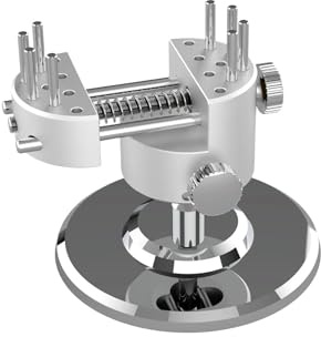 Mini Hobby Vise 360° Swivel, CNC Aluminum Alloy Adjustable Pin Vise with 8 Bench Pins, 50mm Clamping Width Table Vice Clamp for Action Figure, Diy, Jewelry, Watch