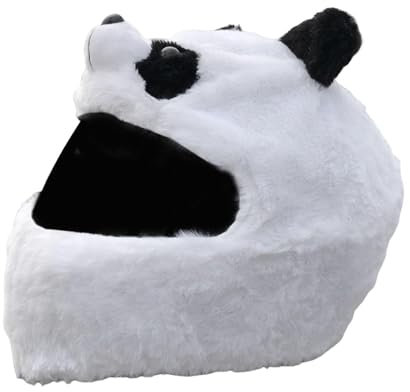 Motorradhelm Abdeckung, Plüschbezug Für Motorradhelme, Motorradhelm Plüsch Helmschutzhülle, Motorradhelm Überzug Lustig, Stoff-Cover Für Motorradhelm Für Die Meisten Vollgesichts-Motorradhelme - Panda