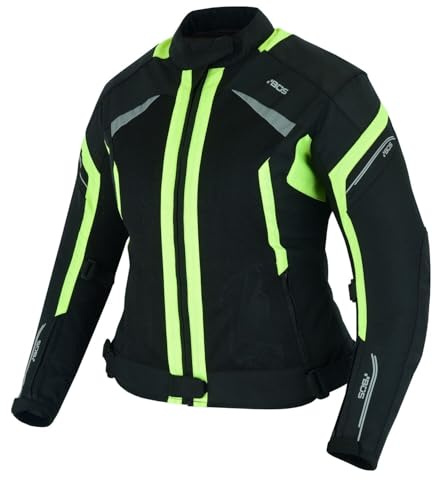 BOSmoto Sommer Motorradhose für Damen – Schwarz Textiljacke mit Protektoren für Sicherheit,Damen Motorrad Roller Textil Jacke,Damen Motorrad Jacke
