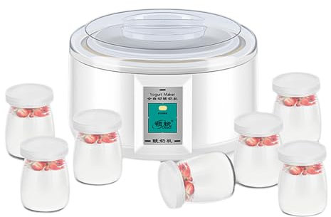 Peakjune Máquina de Yogur,Yogurtera Digital,Yogurtera Eléctrica,Máquina de Yogur Temperatura Constante,Yogur Fresco Casero,Fermentación a Temperatura Constante,con 7 Tazas para Servir.