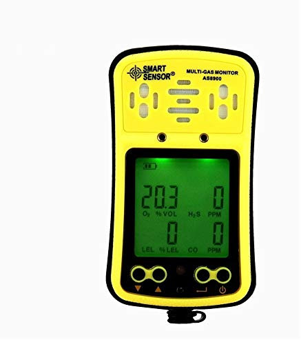 Monitor digital de gas múltiple Oxígeno/hidrotión/monóxido de carbono/Combustile 4in1 Detector de medidor de gas Probador Analizador Pantalla LCD portátil Retroiluminada Batería recargable Luz d