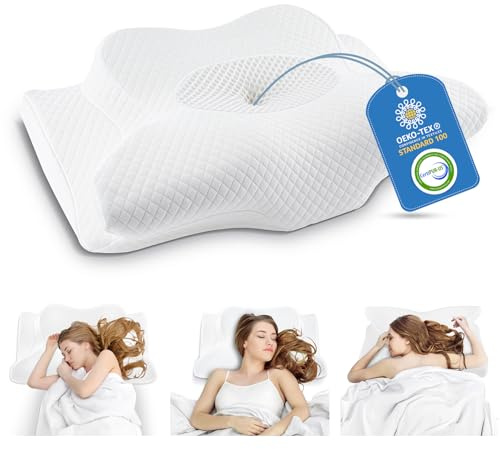 Gobikey Nackenkissen Memory Foam Kissen, Kopfkissen, Seitenschläferkissen für Seiten Rücken & Bauchschläfer, Nackenstützkissen mit Abnehmbarem Bezug
