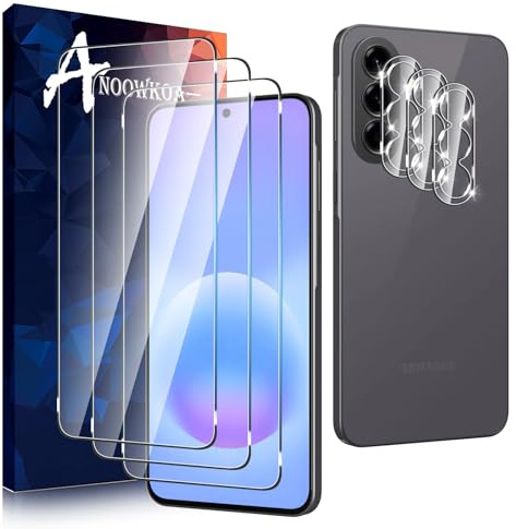 Anoowkoa 3+3 Pezzi Vetro Temperato per Samsung Galaxy A57/Samsung Galaxy A37 5G + Fotocamera Pellicola Protettiva,Protezione Schermo Anti Graffio Ultra Resistente