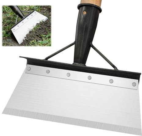 Pala da Giardino Multifunzionale in Acciaio al Manganese, Raschietto per Erbacce e Pulizia, Rimozione Neve e Ghiaccio (28.10CM)