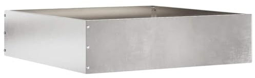 Silber Edelstahl Rasenkante 50x50x13cm, Langlebige Metall Einfassung für Garten und Blumenbeet, Robuste Rasen Grenze für den Landschaftsbau, Witterungsbeständig