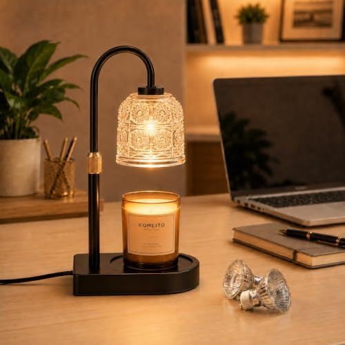 Adewalk Candle Warmer Lamp with Timer: Candle Warmers with 2 Bulbs Height Adjustable Dimmable Wax Melt House Warming Gifts