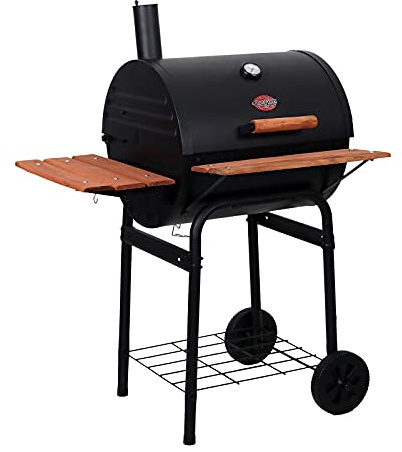 Chargriller - Barbacoa de Carbã³n - Char-Griller bar2123 Parrilla de Carbã³n y Leã±a, indicador de Temperatura, Superficie de Cocciã³n de Hierro Fundido