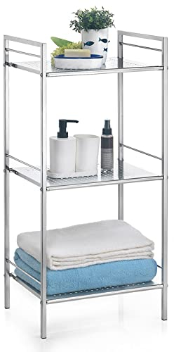 Regal Badregal Metallregal Mehrzweckregal MATIS, verchromt, mit 3 Böden