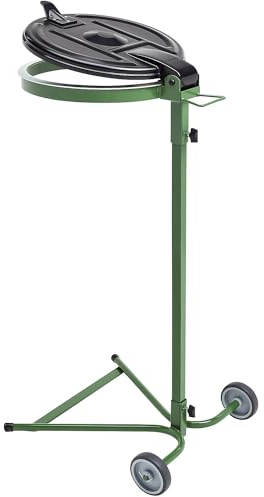 Kaiser + Kraft Müllsackständer | Für Volumen 120 l, 2-Rad-Fahrgestell, grün, Kunststoffdeckel