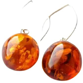 Ohrringe Bernstein HONIG Silber 925 NEU UNIKAT -