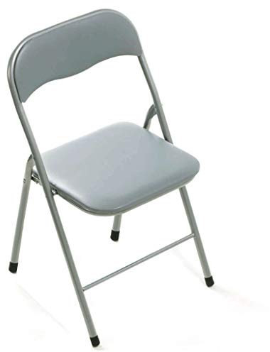 Milani Home s.r.l.s. Sedia Pieghevole Slim Grigio Chiaro Opaco Struttura Grigia Per Interno Sala Da Pranzo Salotto Cucina Ufficio