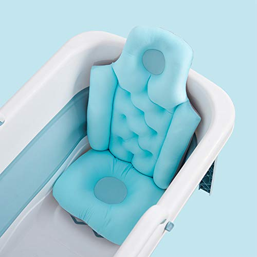 HAIBI Badewannenkissen, Faltbare Bad Eimer Kissen Home Badewanne Kissen Badewanne Rückenlehne Erwachsene Sitzen Bad Hängematte, Blau