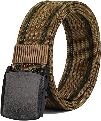 LionVII Gürtel für Herren Arbeit Reisen stark Canvas mit Kunststoffschnalle130cm, Für Taillenumfang 75-125cm(28-49)