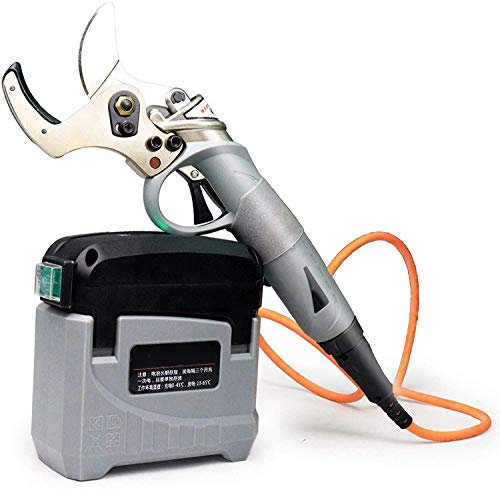 X&Z-XAOY Sécateur Électrique Professionnel sans Fil avec Sac À Dos De Batterie Et Taille-Crayon Ensemble De Sécateur Fort Diamètre De Coupe Réglable De 30 À 50 Mm Taille d'arbre