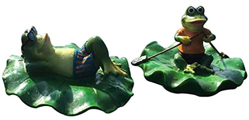 Garten Statuen Gartenskulptur Modern Schwimmende Frosch-Wohnmöbel, Kreative Gartenstatue Im Freien, Kunstdekoration Im Innenhof (Color : Green)