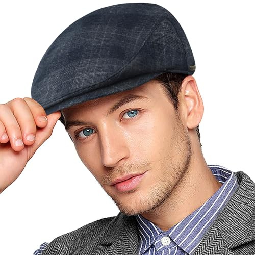 Wantonfy Barett Cap Herren Schiebermütze Schirmmütze Newsboy Baskenmütze | Flat, Gatsby, Schirmmütze, 1920 Stil,Gatsby, Kostüm, Accessoires, für Herbst Winter