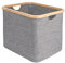 Naturoom 44L Bamboo Storage Basket | Laundry Hamper, Folding Bamboo Frame Fabric Shelf Basket, Large Cube Organizer Perfect For Bathroom, Clothes/ Towels/ Blankets/ Toys Storage Bin