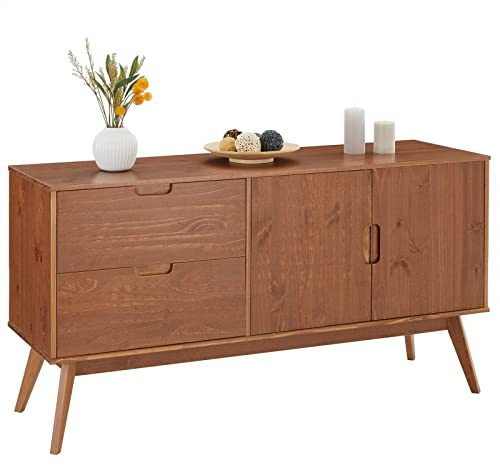 IDIMEX Sideboard Tivoli skandinavisch aus Massivholz Kastanien Farben, Kommode mit 2 Türen und 2 Schubkasten, Anrichte