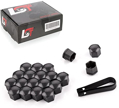 LST 20x Sechskant Radschraube Abdeckkappen Felgen Kappen Set 17 mm grau glänzend