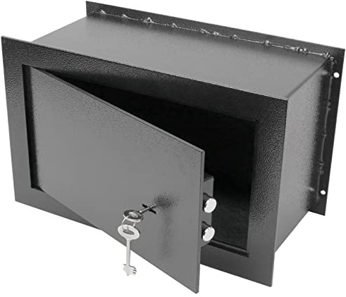 PrixPrime - Coffre-Fort de sécurité en Acier encastré Noir avec clés 26x15x18cm