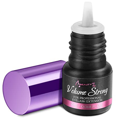 2ml Eyelash Extension Glue Black, EXTRA FAST AND STRONG 1-2 Seconds Drying, 5-8 Weeks Retention Volume Strong Lash Adhesive Glue for Individual Lash Extension, Professional Used Only