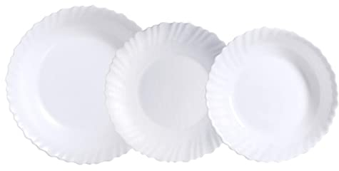 Luminarc Feston Vajilla Opal 18 Piezas-6 Personas Opal Apto Microondas Apto Frigorífico Apilable