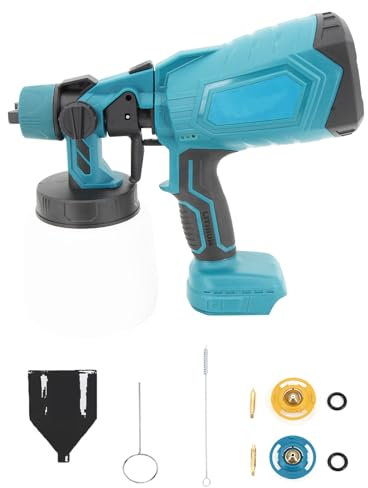 Paint Sprayer Cordless, for Makita 18V Battery, Paint Spray Gun with Nozzles and 3 Spray Patterns, 1000ml Paint Container, Handheld Spray Gun, Variable Speed,for Painting Wall Garden Fence(Tool Only)
