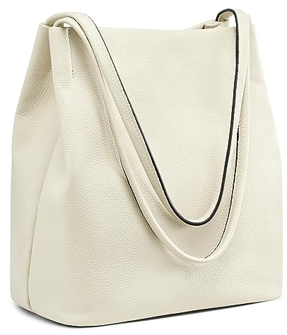 Kattee Damen Handtaschen und Tragetaschen aus weichem Echtleder Schultertasche mit magnetischem Druckknopfverschluss oben