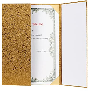 2 Pièces Pochettes A4 pour Certificat/Diplôme Porte-Documents à Couverture Rigide Pochette de Certificat Award Protection Durable Couverture de Certificat pour Etudiant Ecole Dossier de Présentation