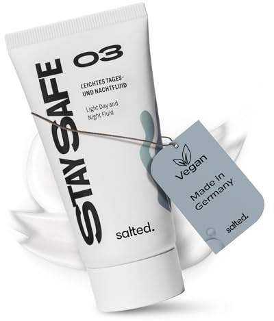 salted. Leichtes Tages- und Nachtfluid | 50 ml | Feuchtigkeit ohne zu fetten | Mit Vitamin E und Jojobaöl | Pflegende Gesichtscreme | Ölige und Mischhaut | Vegan | Fruchtig-frischer Duft | Joyful