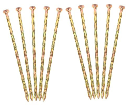 KONTONTY Lot de 10 Clous de Jardinage Spirale 12,7 Cm en Acier au Carbone pour Fixation Gazon Synthétique et Bordure de Jardin Extérieur Robuste et Facile à Installer