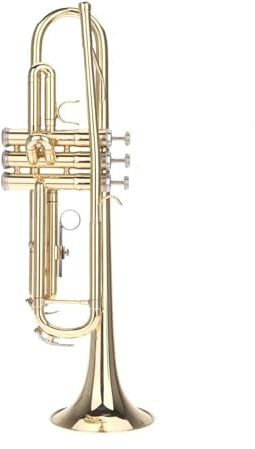Standard Trompeten Trompete Bb B Flache Langlebige Messingtrompete Versilberte Trompeten Ein Paar Handschuhe Und Eine Exquisite Gigbag(Gold)