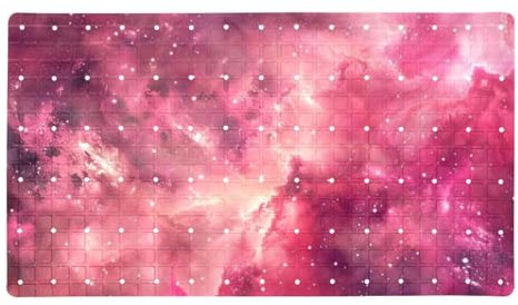 Pink Romantic Galaxy rutschfeste Badewannenmatte Schnell trocknend Extra Lang PVC mit Saugnäpfen Ablauflöchern Perfekt für Sicherheit im Nassbereich