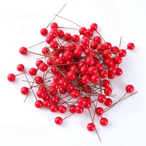 120 PCS Holly Berries Artificial Red Berries for Christmas Wreath Making, Crafting, Party Decoration Supplies, 12MM