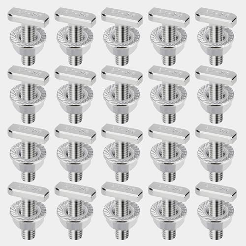 YMTWSRY Set di 20 Viti a T con Dadi di Bloccaggio M8 x 20 mm, Acciaio Inox A2-70, Dadi Flangiati M8, Viti per Guide di Montaggio Fotovoltaico