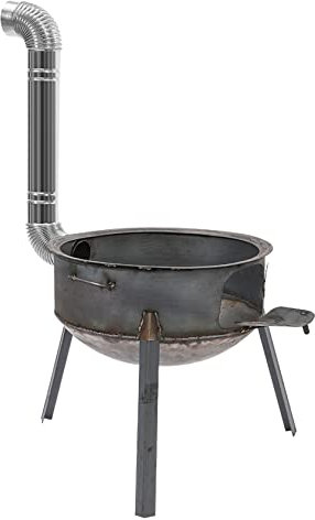 Estufa portátil desmontable de hierro fundido para calentar y cocinar, multifunción para interiores y exteriores, estufa de camping con chimenea móvil de carbón/leña (73 cm)