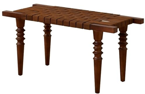 LYXWGRZD Esszimmerbank, Holzbank, Küchentischbank aus Leder, Bauernhaus-Holzbank, Tischbänke mit stabilem Rahmen, Eingangsbank for Schlafzimmer, Wohnzimmer, Flur