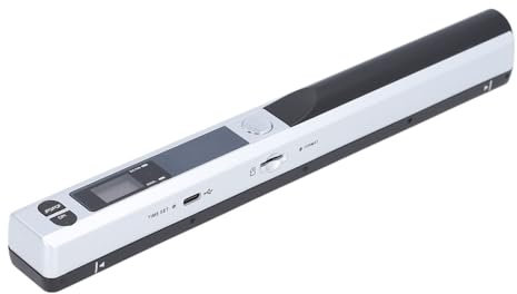 Portable Handheld Scanner for A4 Documents & Photos - 900DPI HD Mobile Document Scanner Wand for Home, Travel & Office (Silver)